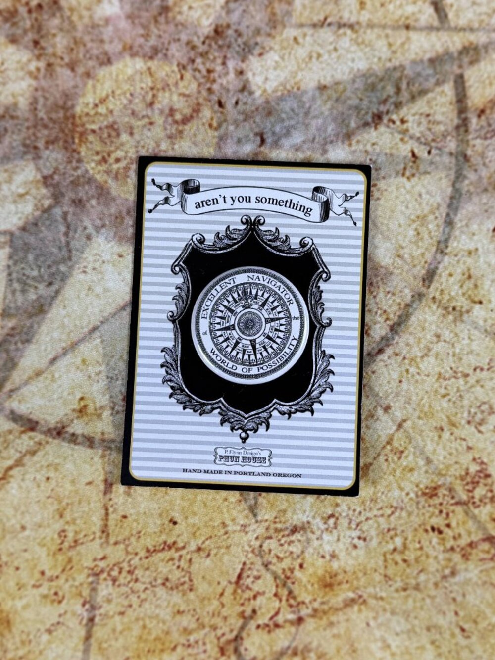 P. Flynn Design "Excellent Navigator" Compass Pin | Handmade in Portland, Oregon - Picture 5 of 5